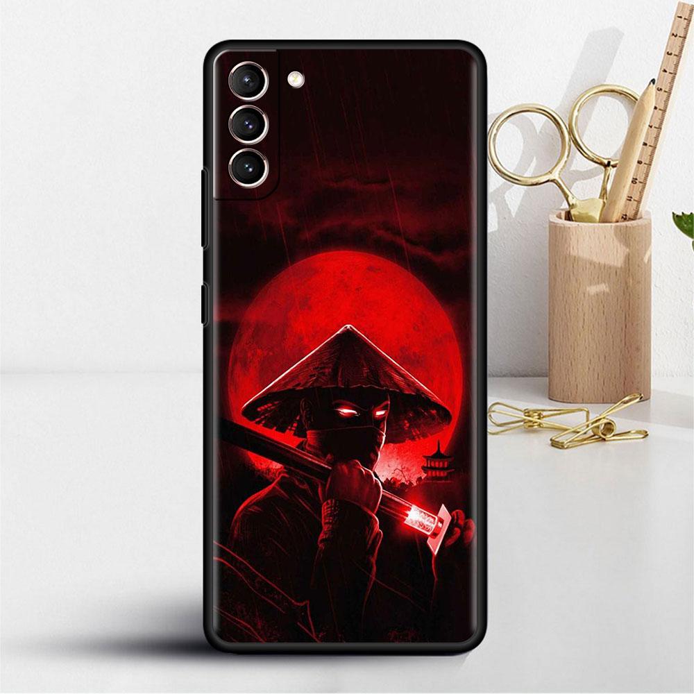 Soft Case For Samsung Galaxy S20 FE S21 S22 S10 S9 Plus S8 Note 20 Ultra 10 Lite Phone Cover Landscape Ink Painting Samurai Art