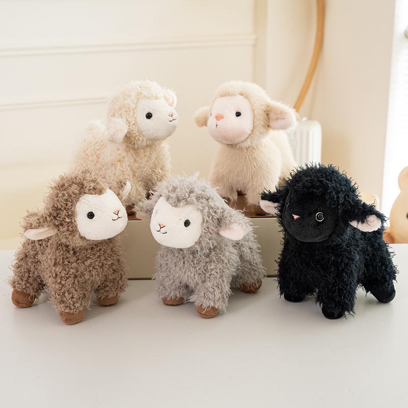 Cute Curly Wool Sheep Plush Toy With Pp Cotton Filling For Children And Gift Giving