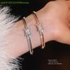 1 Piece Luxury Zircon Bracelet Bangle With Sparkling Rhinestone For Women Stackable Layered Jewelry