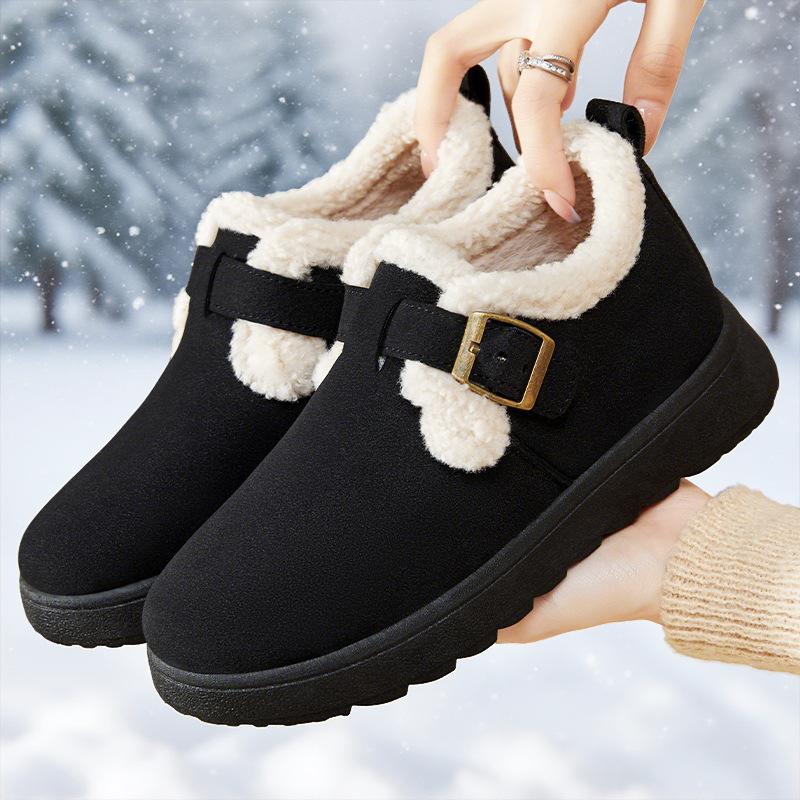 Shoes Women's Winter Women's Boots Cotton Shoes Fleece Thickened Snow Boots Cold-proof and Warm Cotton Boots Versatile Short Boots