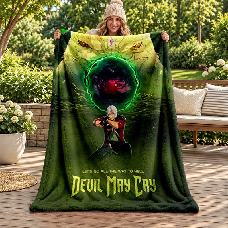 Devil May Cry blanket Flannel Blanket Soft Cozy Plush Throw for Sofa Bed Lightweight Home Decoration Gifts for Christmas various holidays