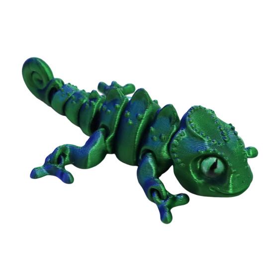 3D Printed Chameleon Figurine Movable Joints Mini Lizard Figure Articulated Animal
