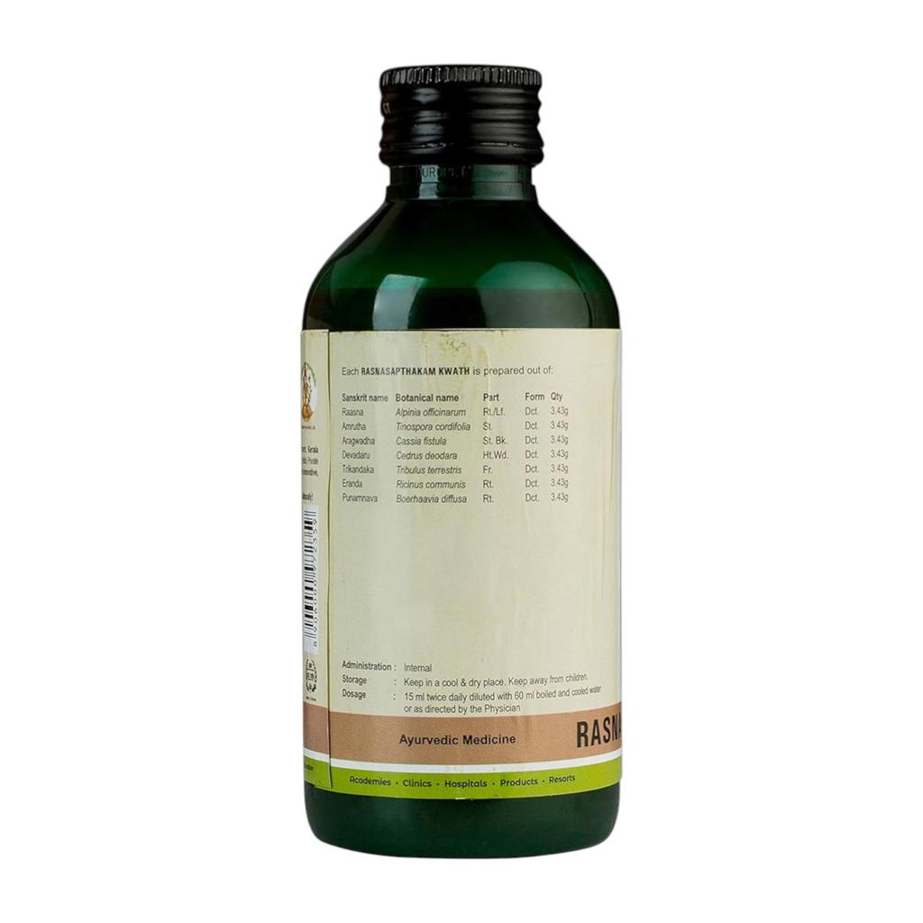 Kerala Ayurveda Rasnasapthakam Kwath 200 Ml Pack of 1 Natural Herbal Joint and Muscle Support