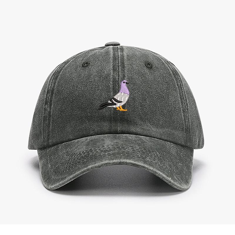 Vintage-Baseballkappen mit Taubenstickerei für Damen und Herren, wassergewaschen, Sonnenschutz, ideal für Sport, Angeln und als Dad-Cap.