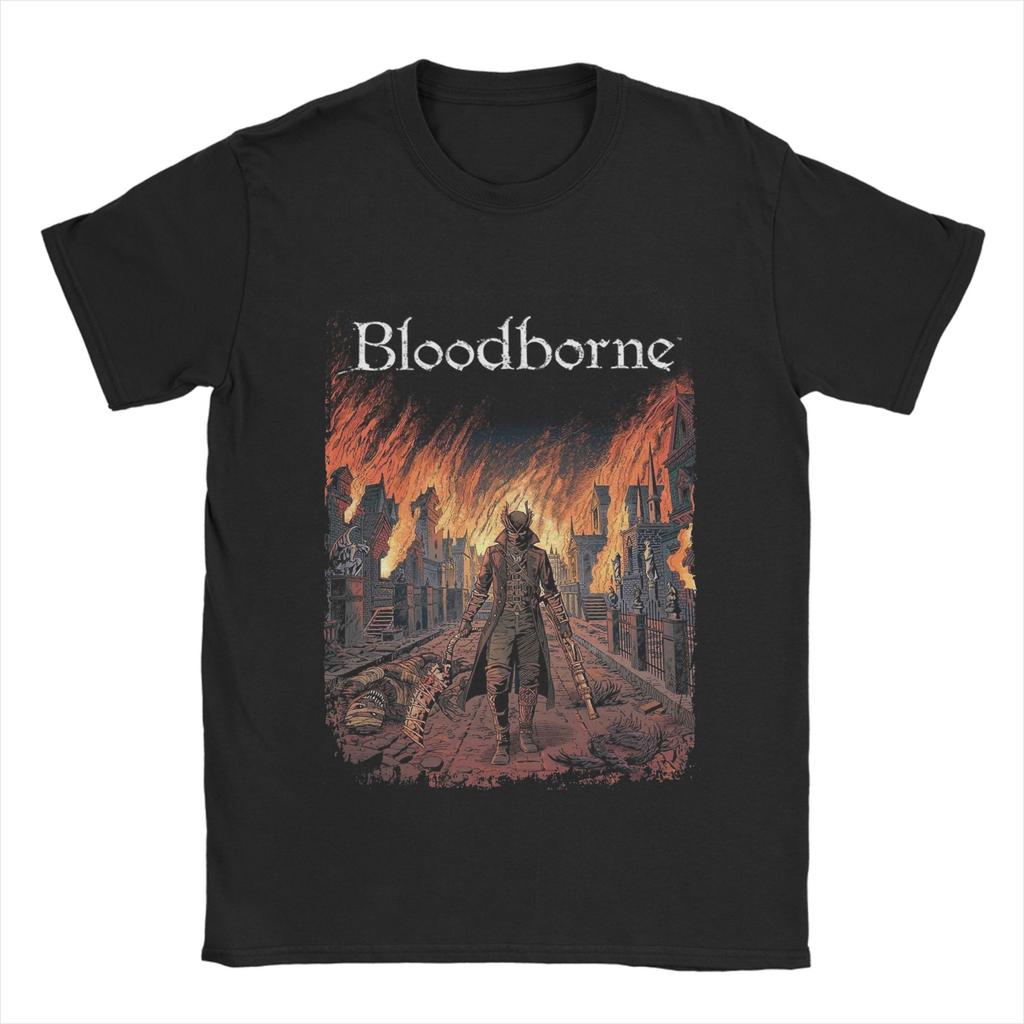 Unisex s Bloodbornes Dark Souls T Shirts Pure Cotton Clothing Vintage Short Sleeve Crewneck Tees Summer TShirt