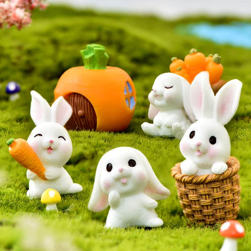 7pcs Little White Rabbit Desktop Decoration Ornaments Easter Decoration Party Decorations
