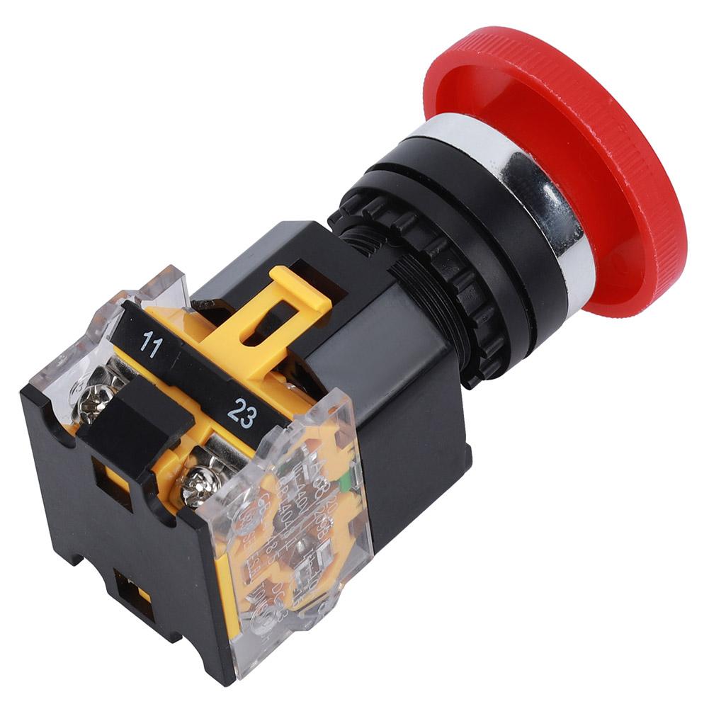 3PCs Emergency Stop Push Button On Off Industrial Accessory Engineering Plastic 440V 10A 22mm