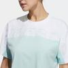 Adidas Neo Letter Print Breathable Color Block Round Neck Short Sleeve T-Shirt Women Tops Green H18593