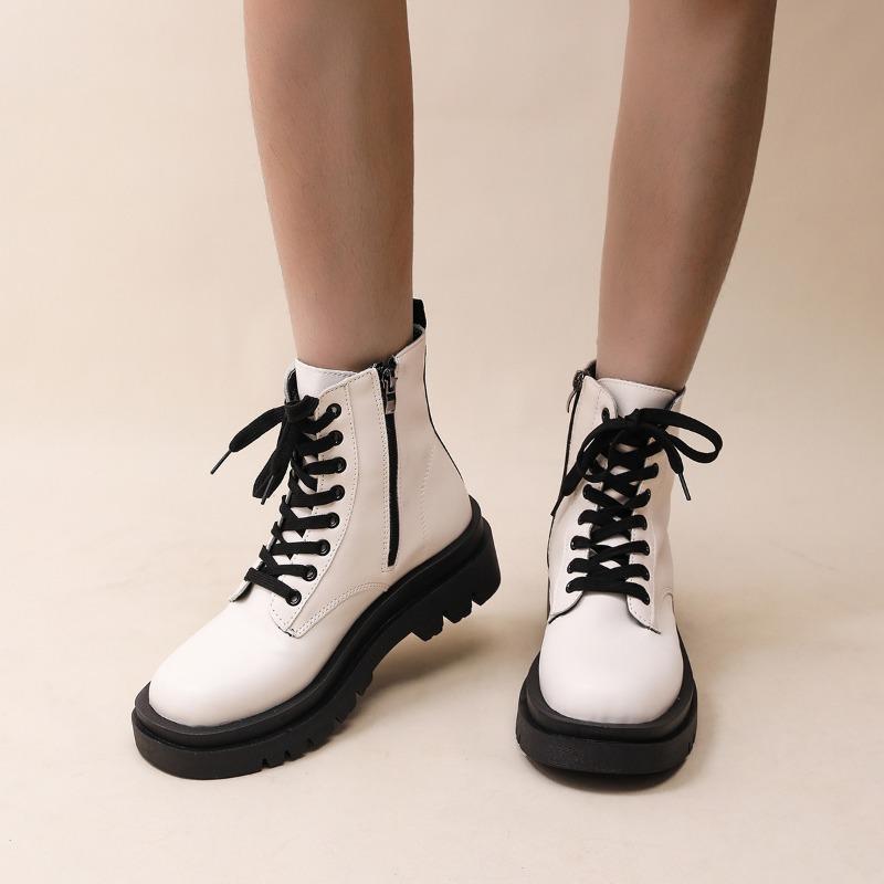 

Platform Martin boots women s velvet boots new winter versatile heightening short boots black boots 42