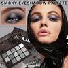Black Gray Smoked Eye Shadow Plate, Dark Gray Silvery Metal Matte Halloween Gothic Makeup Palette, High Shimmer Eye Shadow Makeup Palette Set