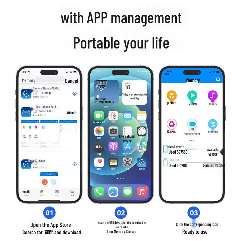 EAGET I90PLUS 3-in-1 MFI Certified USB Flash Drive