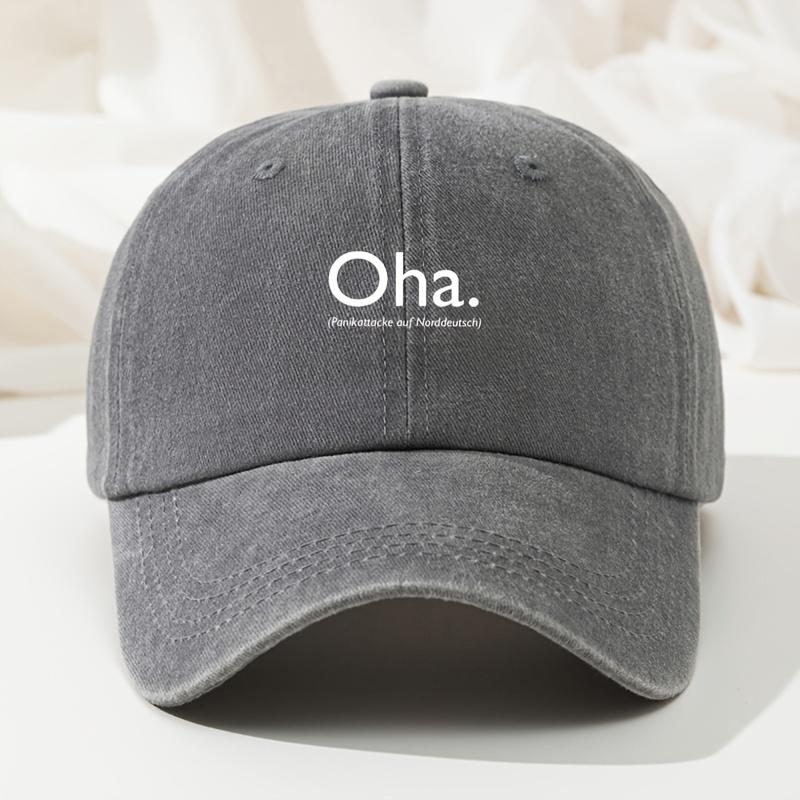 Baseball Cap Retro Washed Cap Oha Printed Baseball Cap Casual Premium Dad Truck Cap Adjustable