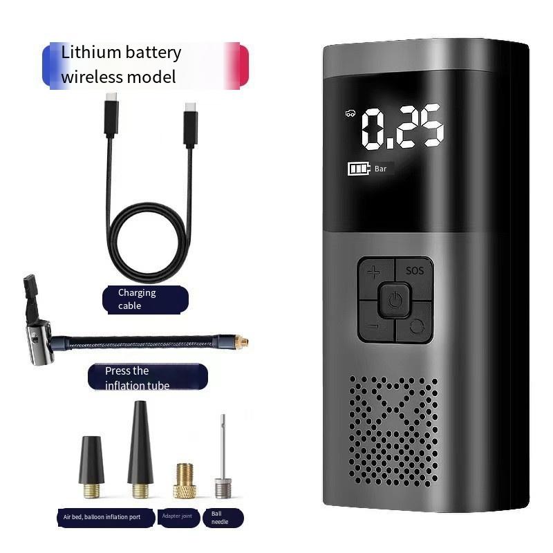 1PC Car Air Pump Car Portable Intelligent Wireless Digital Display Pump Multifunctional Tire Emergency Pump