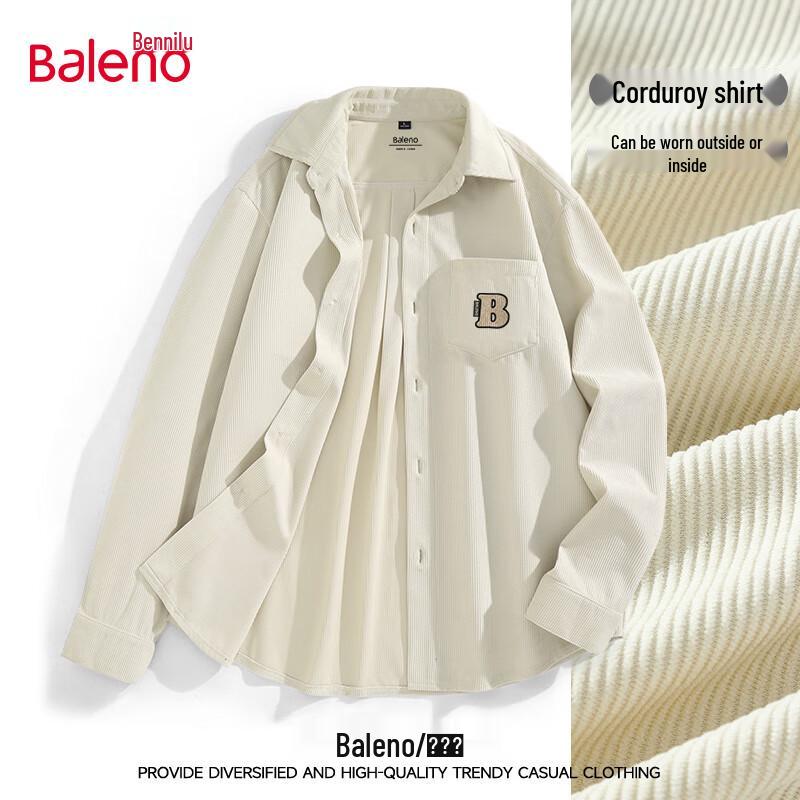 

Baleno Men s Corduroy Retro Casual Shirt 4XL