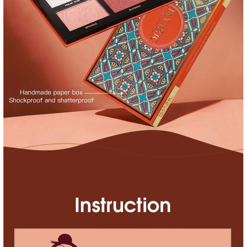 IMAGIC - Paleta Abrangente de Iluminador, Blush e Contorno