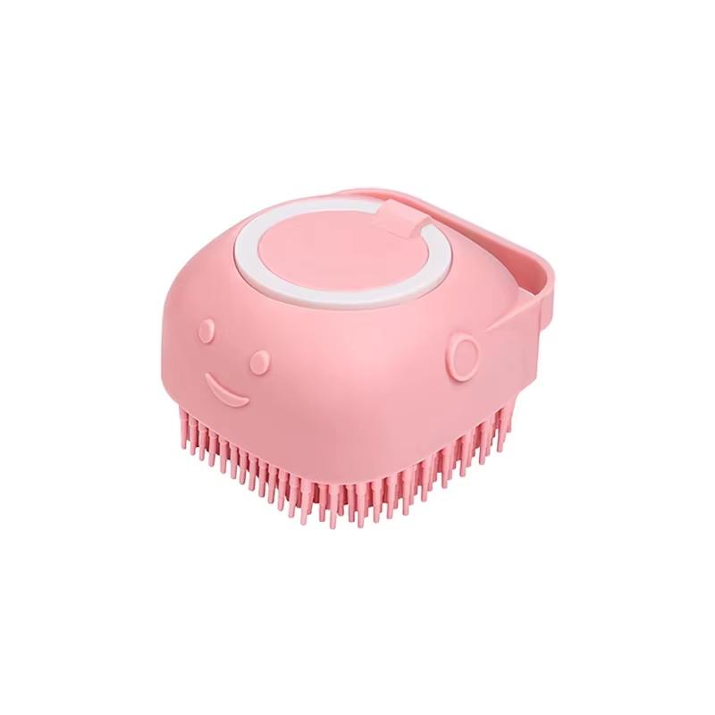 Dog Silicone Bath Brush, Soft Massage Brush for Pets,Shower Gel Fillable Scrub & Bathing Tool, Gentle Hair Brush for Dogs & Cats