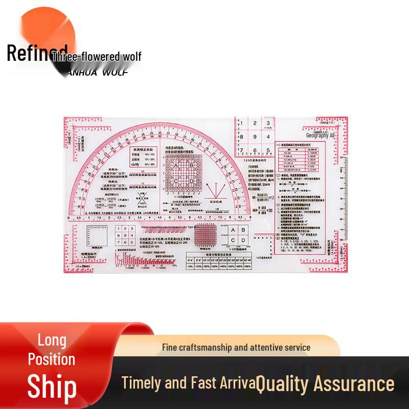 Multi-function Map Reading & Drawing Ruler