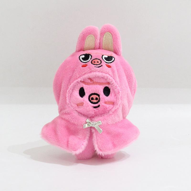 Bang Chan Stray Kids Plush Toy Keychain with Clothes, 4-inch Doll Set, Anime Character Figure, Crystal Super Soft PP Cotton Filling