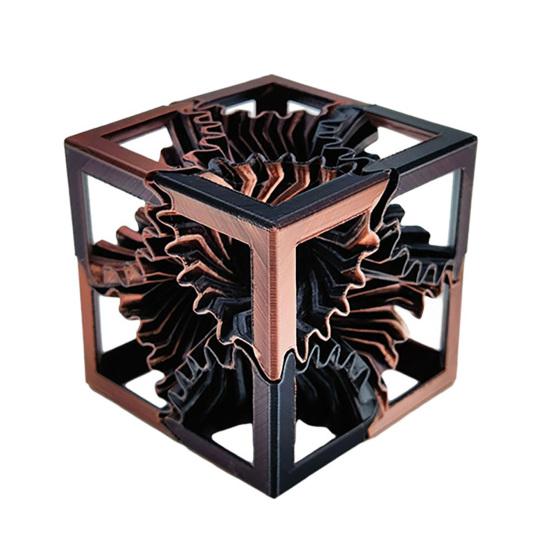 3D-gedruckter Zahnradwürfel Angst Stressabbau Drehbarer Zahnrad Quadratischer Block Reise Tragbar Dreh-Zahnradwürfel Sensorisches Spielzeug