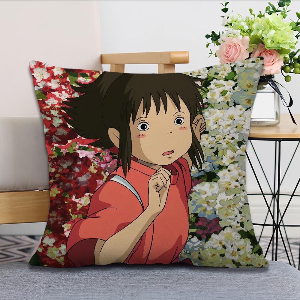 A-Away S-Spirited cushion cover anime film soft Comfortable Pillow Case for Sofa Living Room Home office Decor Protective Covers