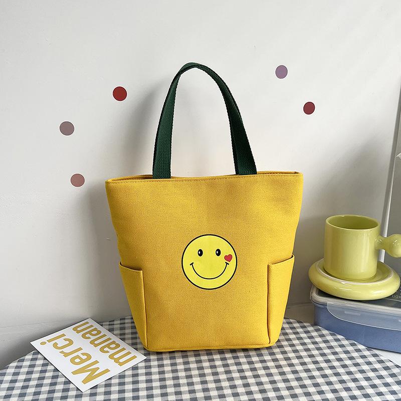 Patterned printed canvas bag, Japanese-style portable lunch box bag, handheld bento bag, multi-function bag