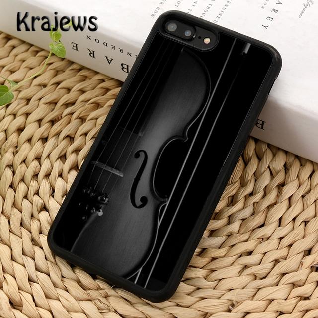 Krajews Elegant Wood Cello Violin Soft Phone Case Cover For iPhone 17 Air 16 15 14 Plus 11 12 13 Pro Max Coque Fundas