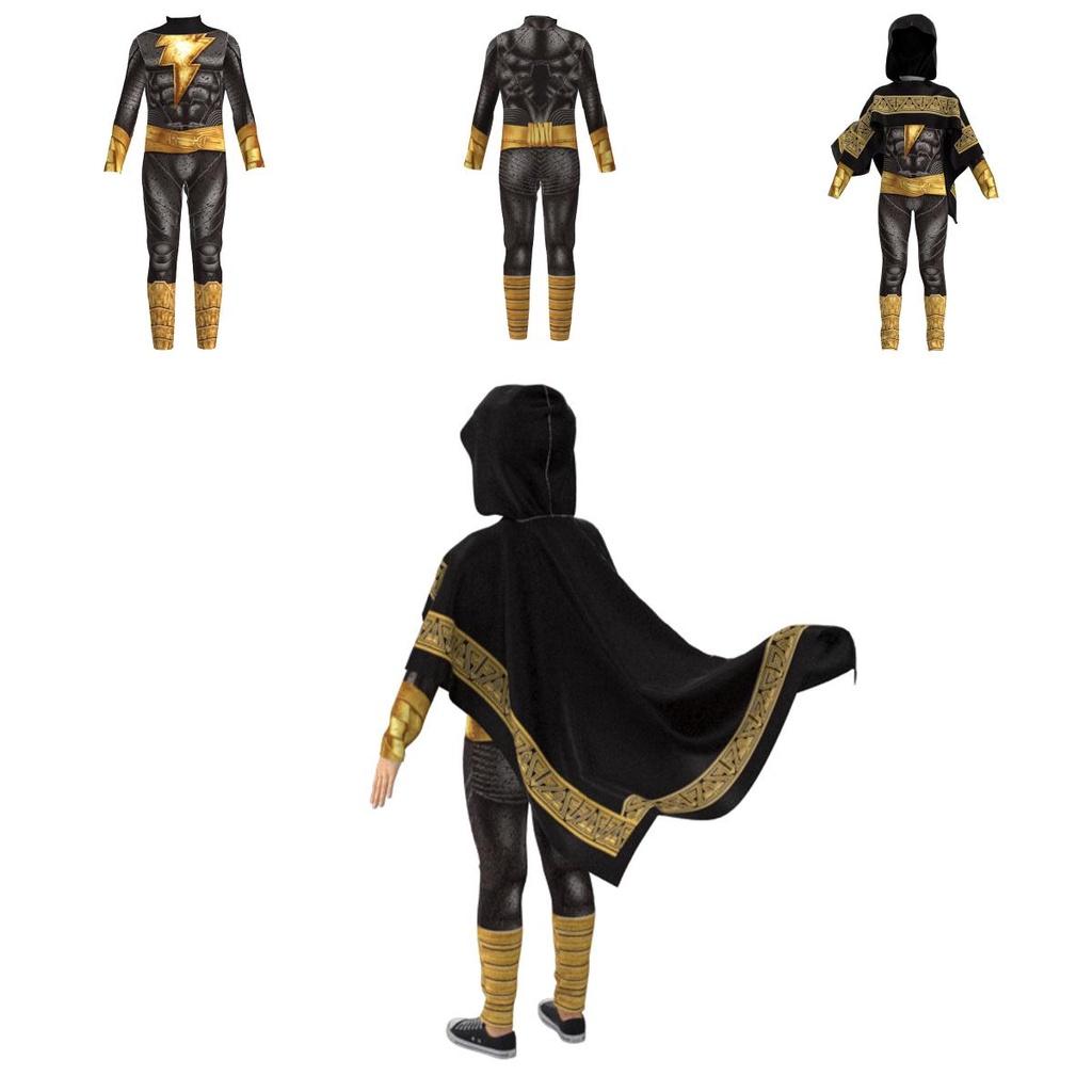Stunning Black Adam Cosplay Costume Set For Adults And Kids
