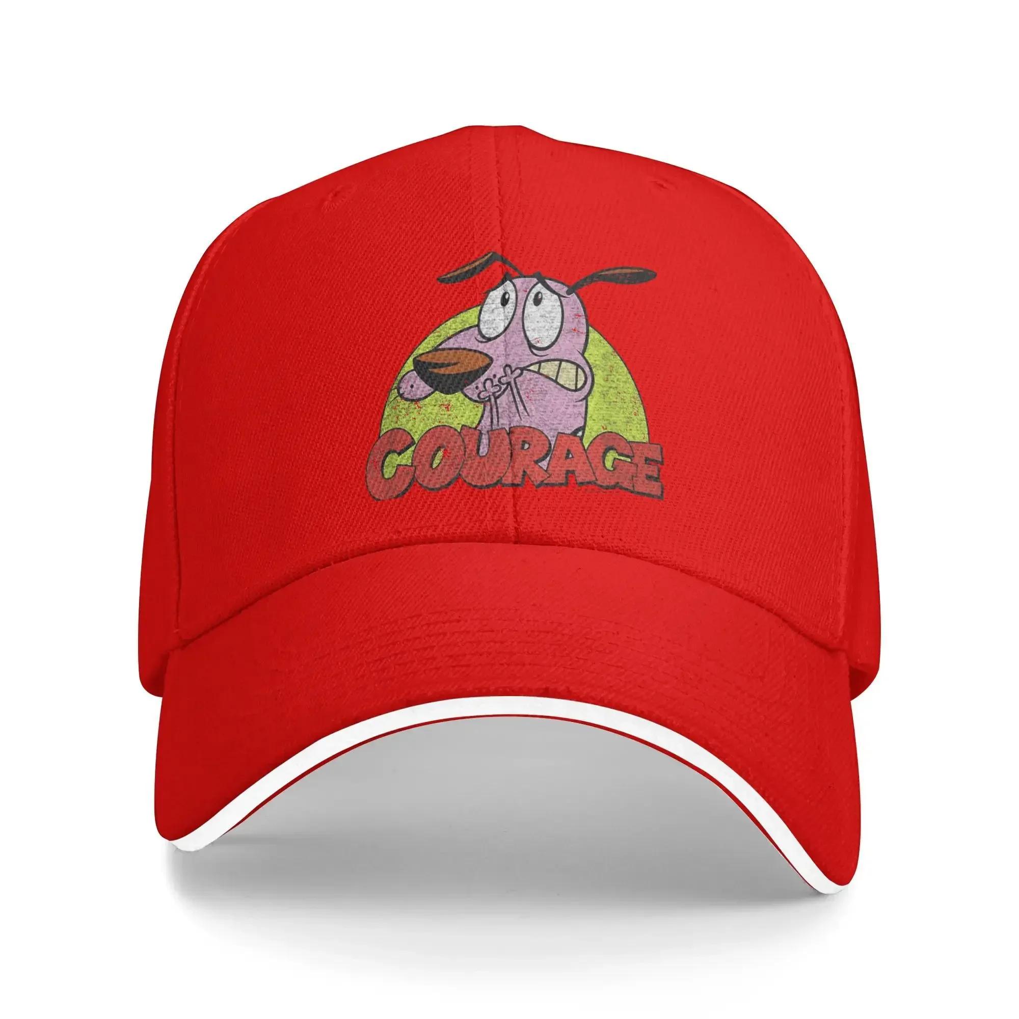 Courages Cowardly Dog Baseball Cap Dog UnisexTeens Print Trucker Hat Summer yk Cute Tennis Skate SunProof Snapback Cap One Size