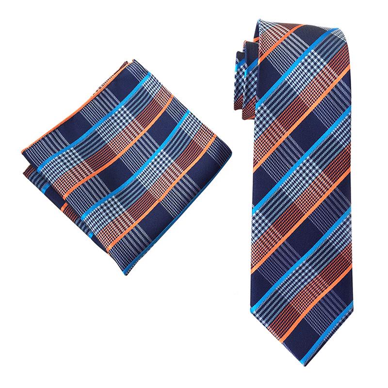 2025 New Elegant British Plaid Men's Tie and Pocket Square Set