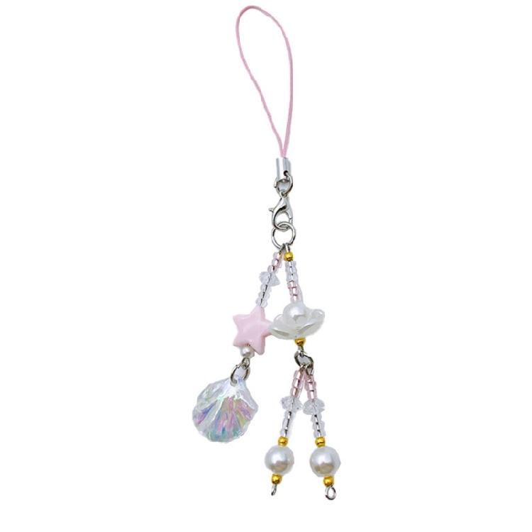 

Long Tassels Phone Chain Detachable Phone Lanyard Lasers Shells Shape Wrist Strap 1