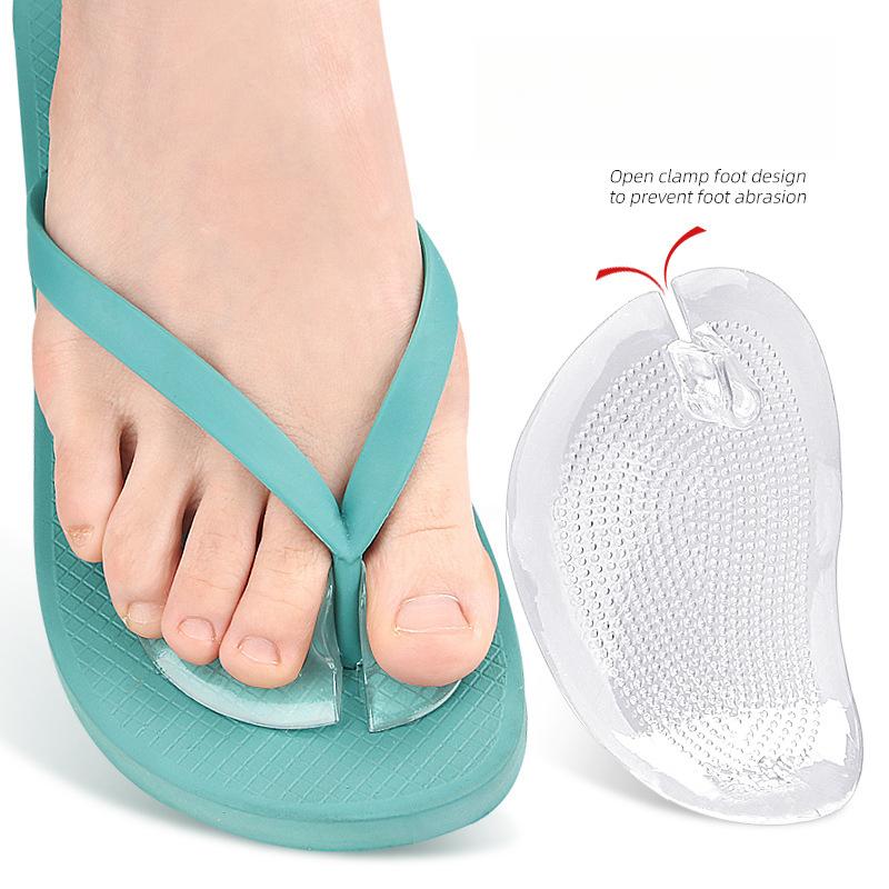 Transparente Silikon Zehentrenner Flip-Flops Vorfußpolster Rutschfest Verschleißfest Vordere Hälfte Polster für Sandalen