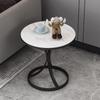 Elegant Sintered Stone Side Table - Marble Look, Small & Movable for Living Room or Balcony