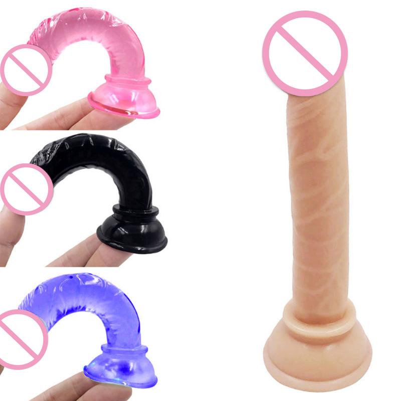 Dildo din jeleu moale Dildo anal realist Penis Ventuză Masculin Penis Masturbare feminină Jucării erotice