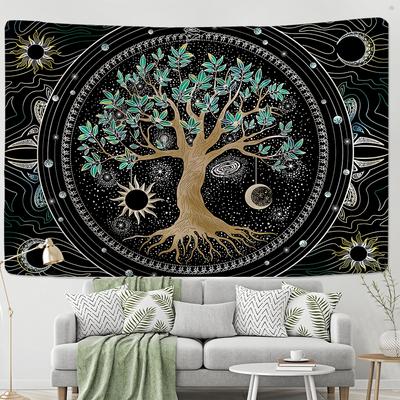 Ästhetischer Lebensbaum Wandteppich Wandbehang Farbkunst Einfache Hippie-Hexerei Geheimnisvolles Zimmer Wohnkultur