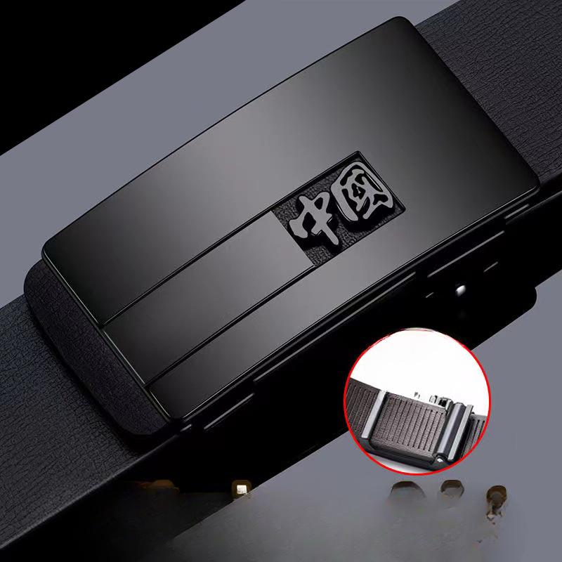 Belt for Men High End Business Cowhide Automatic Buckle Belt for Middle Aged and Young Versatile Trousers Belt for Men