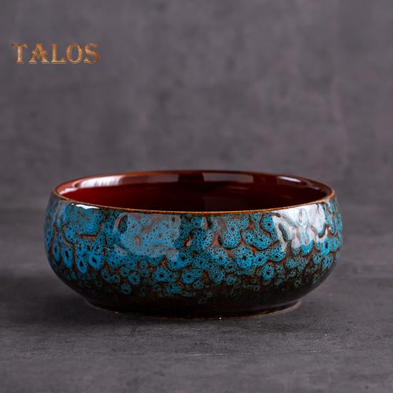 Keramisk Lotus Planter Stor kaliber ikke-porøs rund vase Fargerik Flow Glaze Påskelilje Blomsterpotte for vannplanter Bolle Lotus Hydroponics