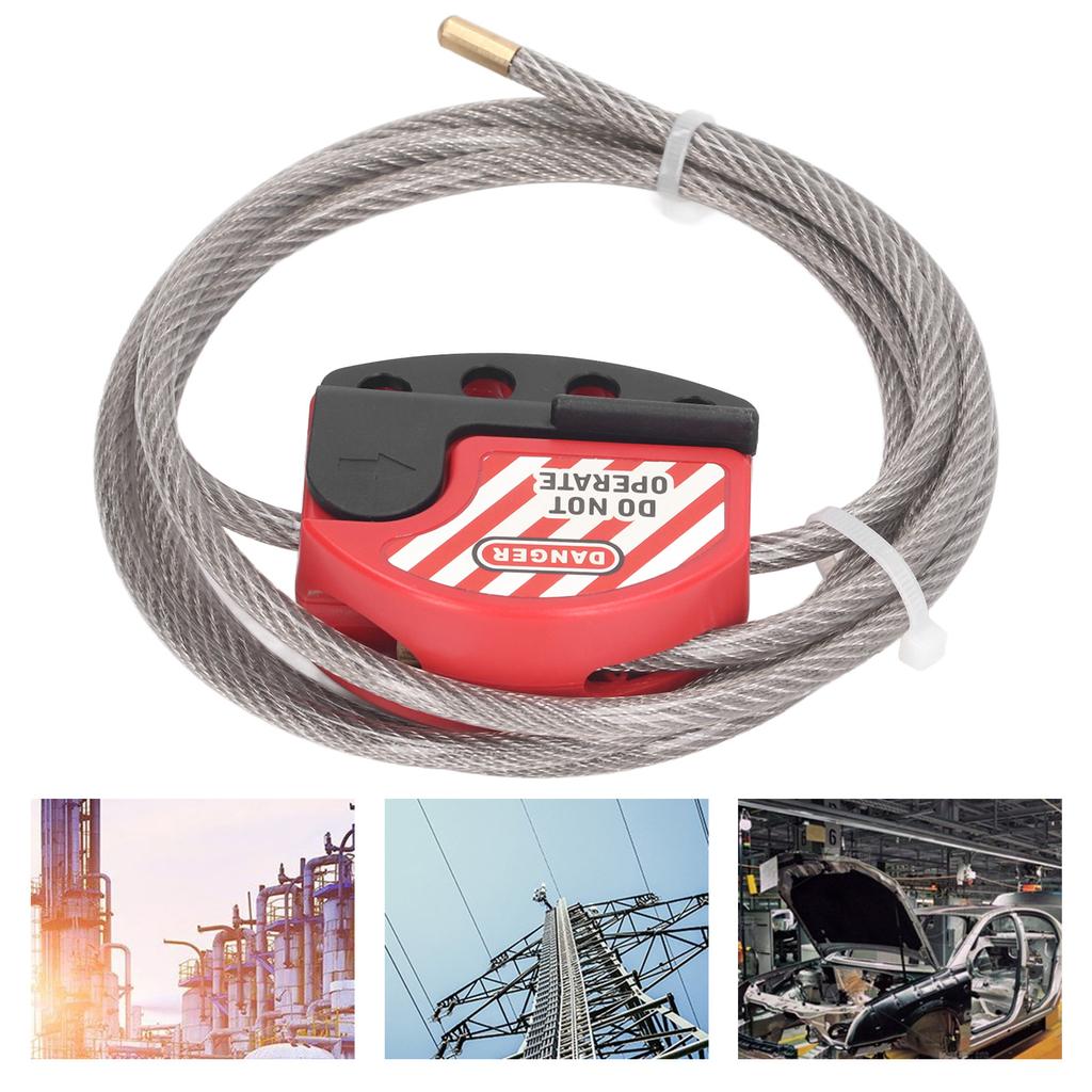 Tagout Cable Lock Adjustable Lockout Device Stainless Steel 4 Key Hole for Repair Management