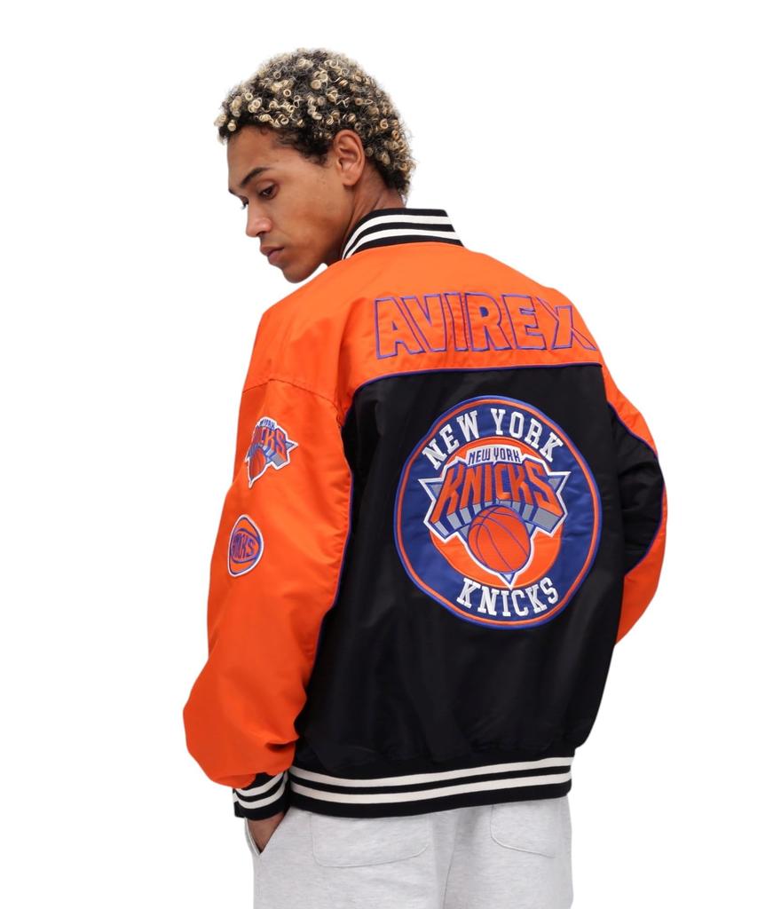 Avirex NBA Nylon Size M Jacket, Men's, (150), Orange, 783-5152010