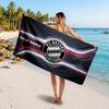 Bayern Munich Custom Beach Towel, Personalized Name Text Print, Football Logo Soft Quick‑Dry Towel Holiday Gift