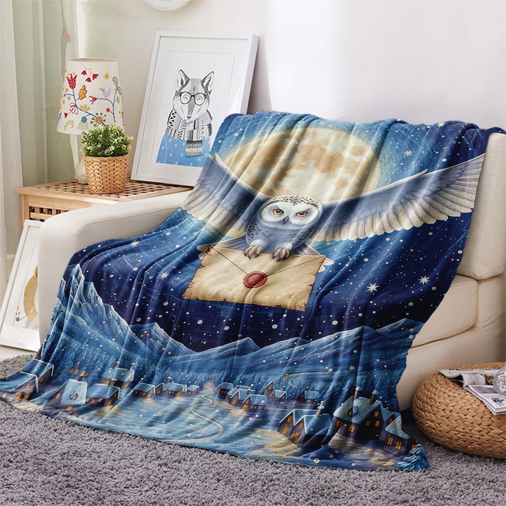 1Pc Cartoon Print Flannel Blanket, High Quality Comfortable for All Seasons, Home Decor, Warmth and Comfort, Perfect for Christmas Birthday Gift
