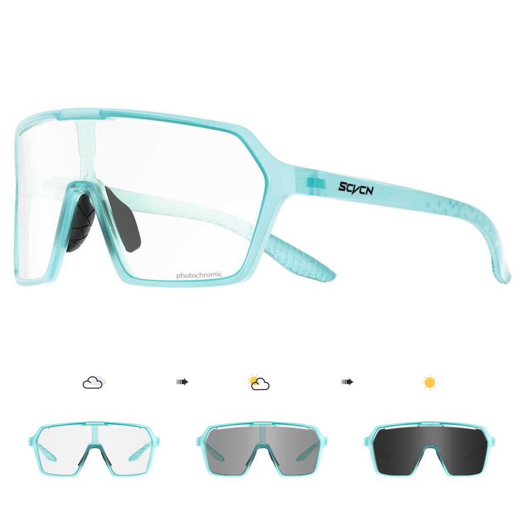 SCVCN Radsportbrille Photochrome Brille Mode für Männer Frauen Fahrrad Mountain Road Fahrrad Brille Radbrille UV400 MTB