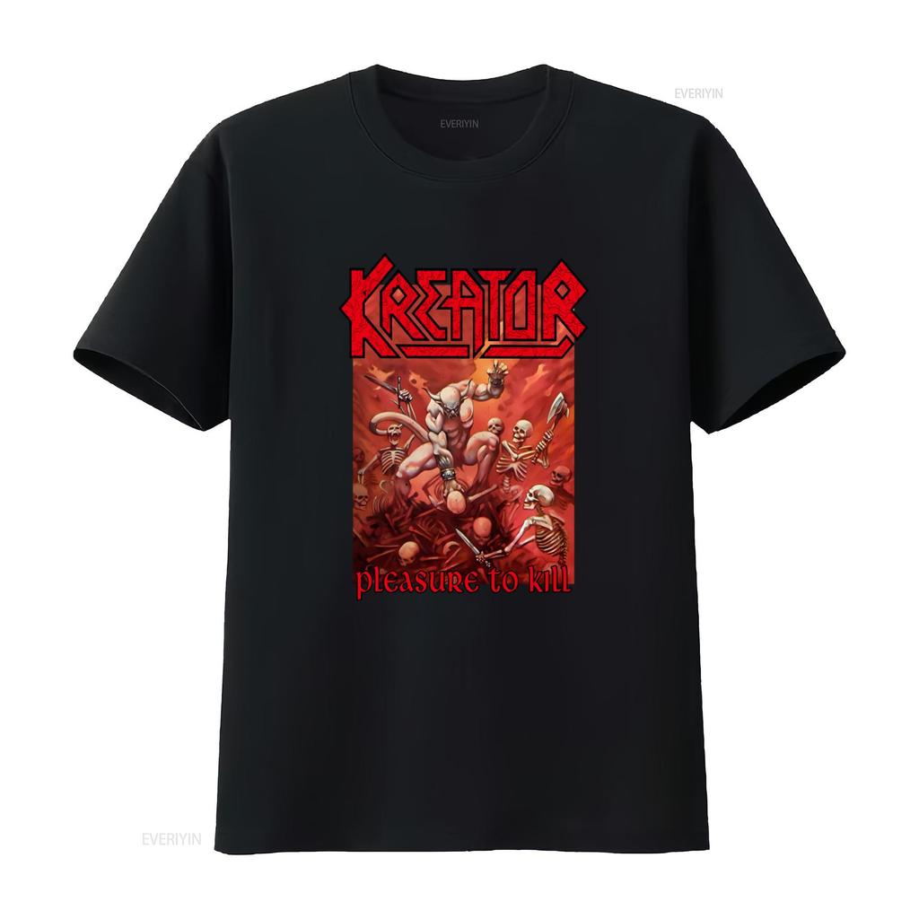 KREATOR Pleasure To Kill Print T Shirt for Men Heavy Metal Band Design Available In S Size Vintage Washed Versatile Casual