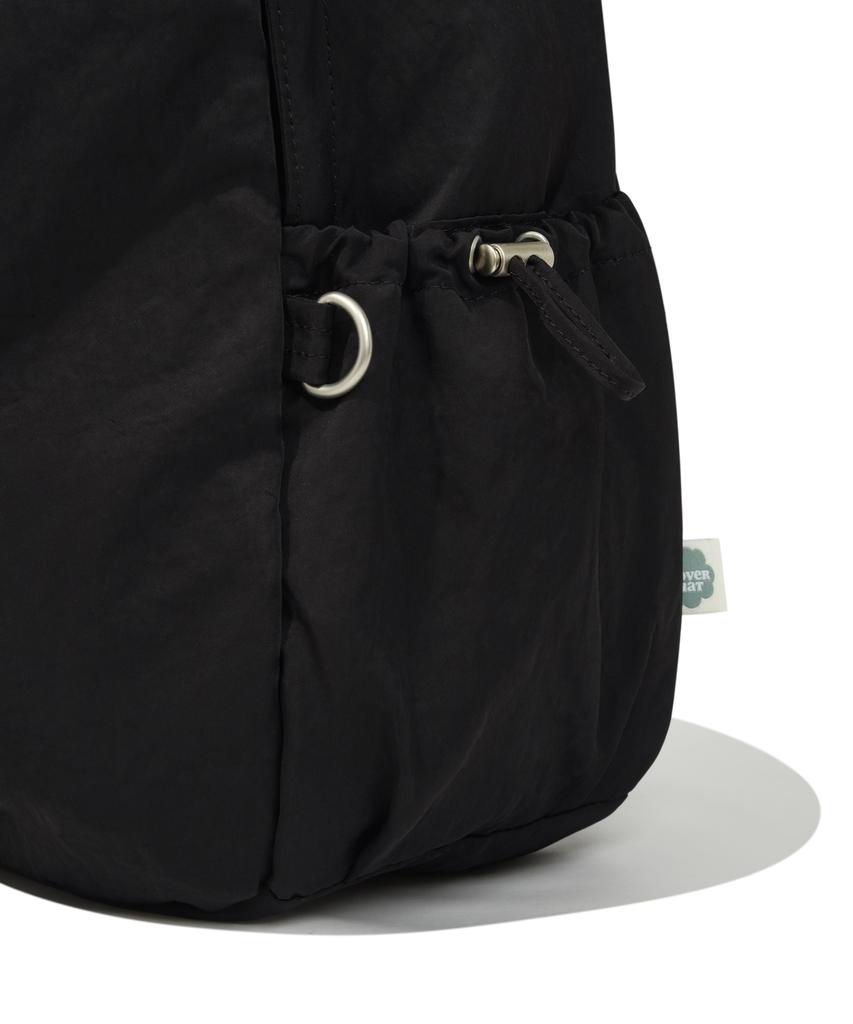 Covernat Woman Clover Heart Shirred Nylon Backpack Black