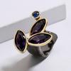 Designer Style Open Ring Retro Style High-end Design Natural Amethyst Ring