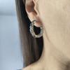 Серебряные серьги с топазом Лондон Блю 3.98ct, фианитами (2204534)