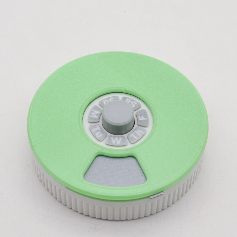 3D Printed Pressing Rotating Medicine Box Grid Design Weekly Pill Case  for Travel Household