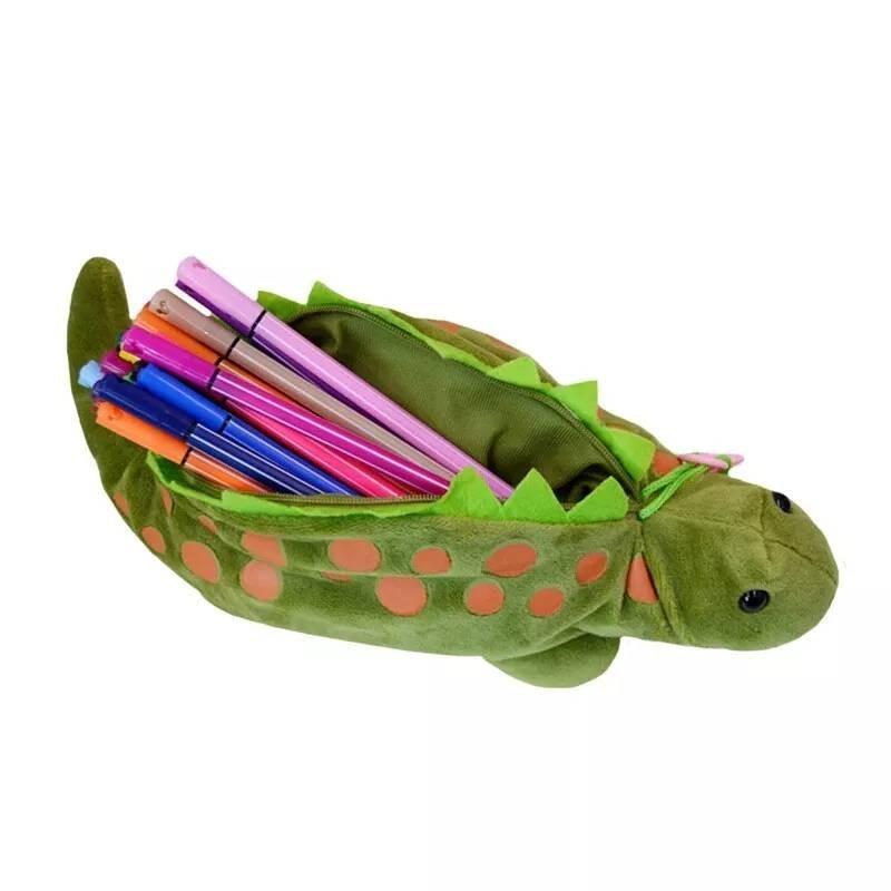 Adorable Plush Dinosaur Pencil Case For Students Large Capacity Creative Stationery Gift