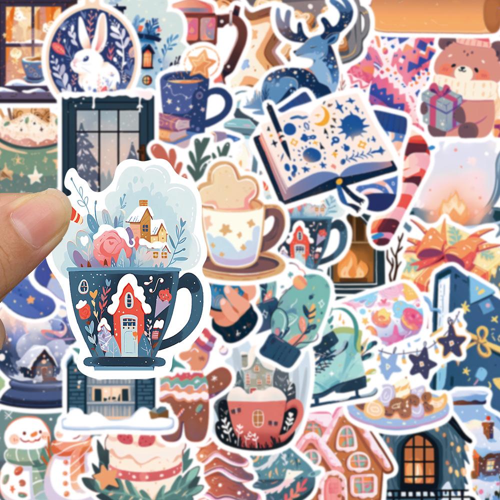 10 30 50Pcs Cartoon Winter Christmas Graffiti Stickers Decals Diy Phone Scrapbook Luggage Helmet Kid Toy Cute Waterproof Sticker