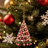 Holiday Room Accent Ornament in Acrylic, Christmas Tree Theme, 3.14 In with Loop for Home, Wreath, and Shelf Use