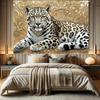 Luxury Leopard Tapestry Wall Hanging Golden Pattern Background Wall Art Decor For Living Room Bedroom Home Decoration Fabric